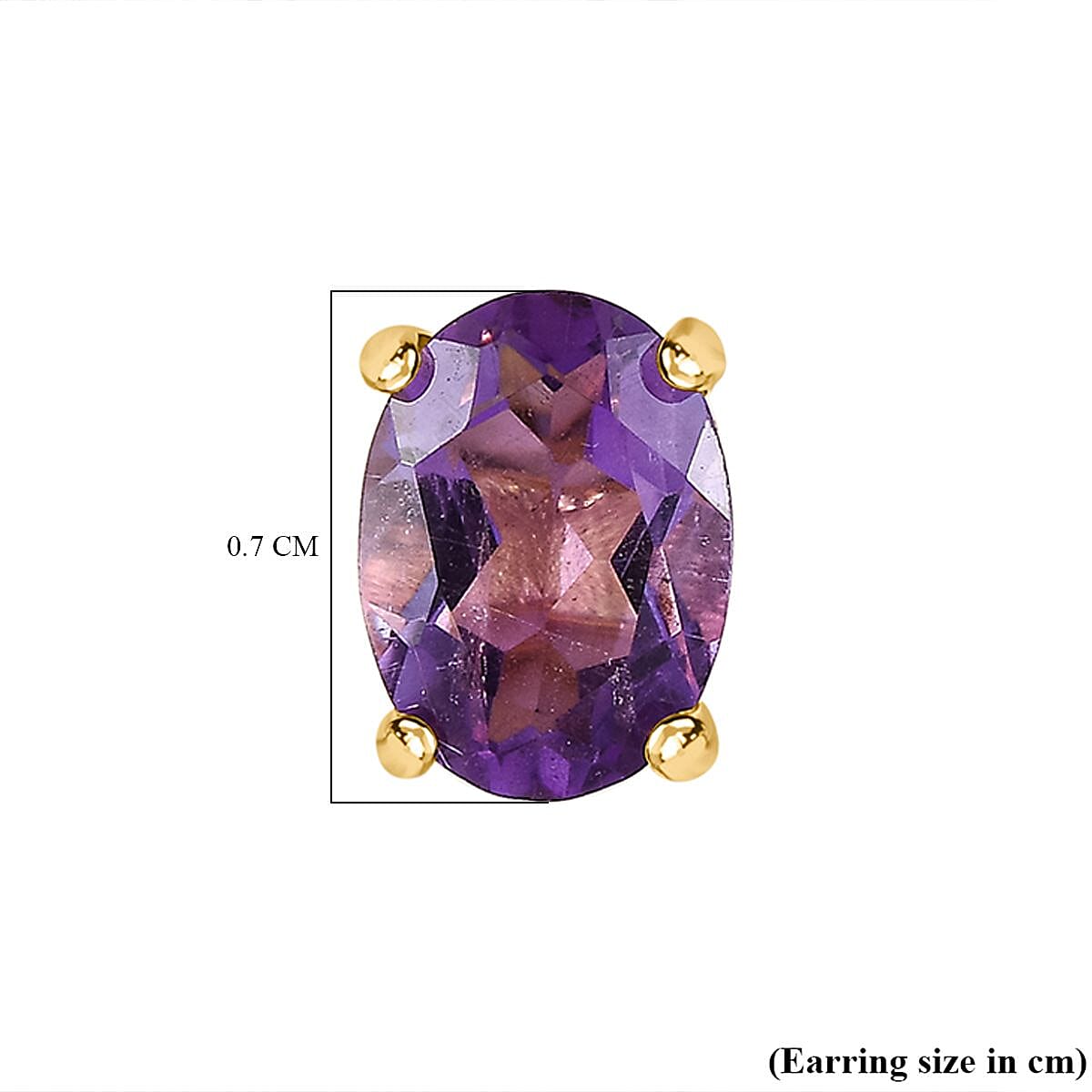 Pink Amethyst Stud Earrings with Push Back in 18K Vermeil Yellow Gold Plated Sterling Silver 1.42 Ct. 7509207 6