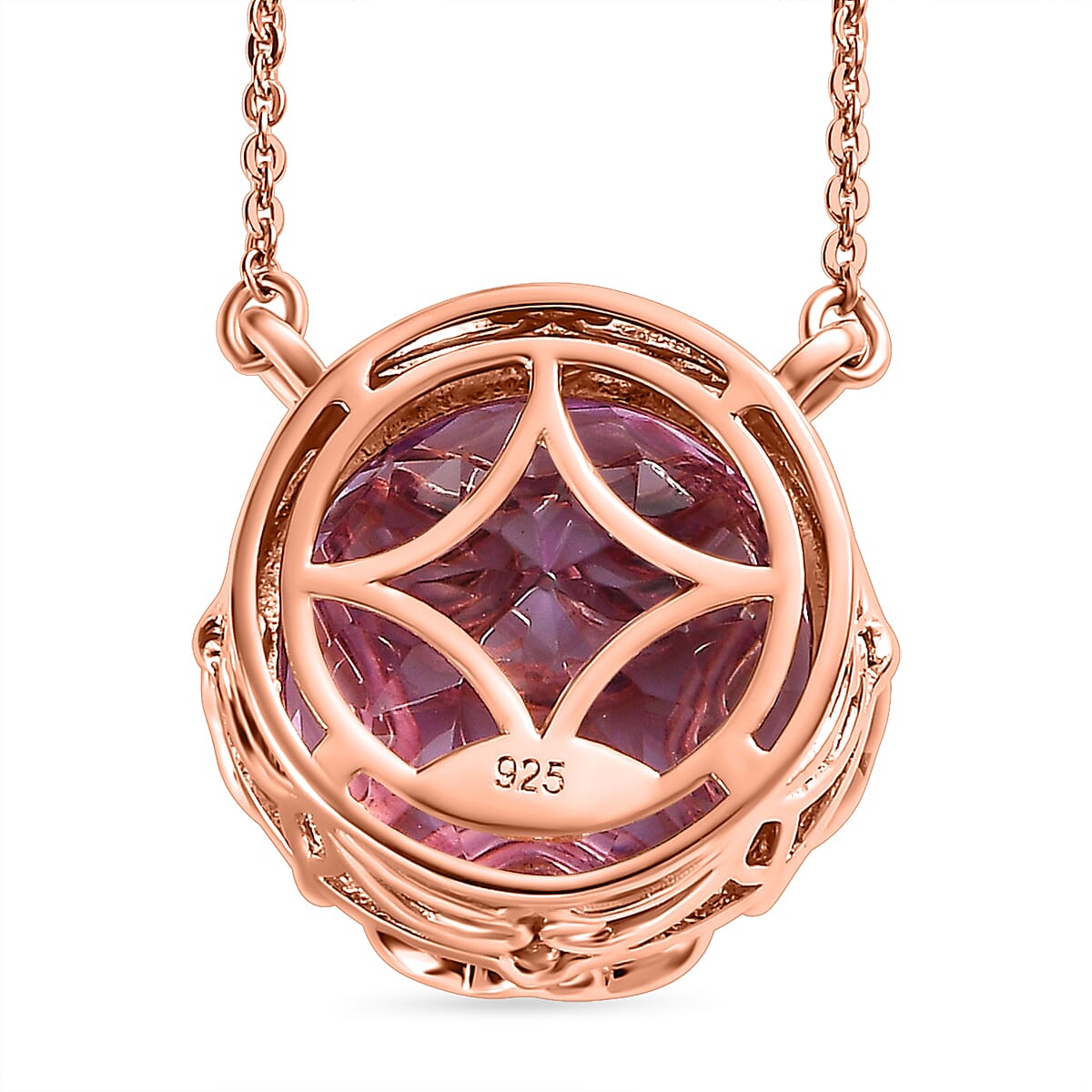 Pink Amethyst Necklace (Size - 20) in 18K Rose Gold Vermeil Plated Sterling Silver 11.57 Ct 7533570 5
