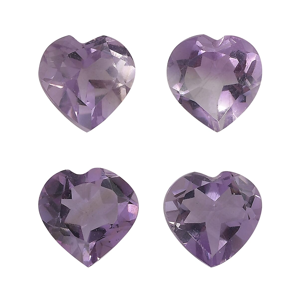 Set of 4 Pink Amethyst Loose Gemstones in Heart Shape (6.0mm) 7763291 0