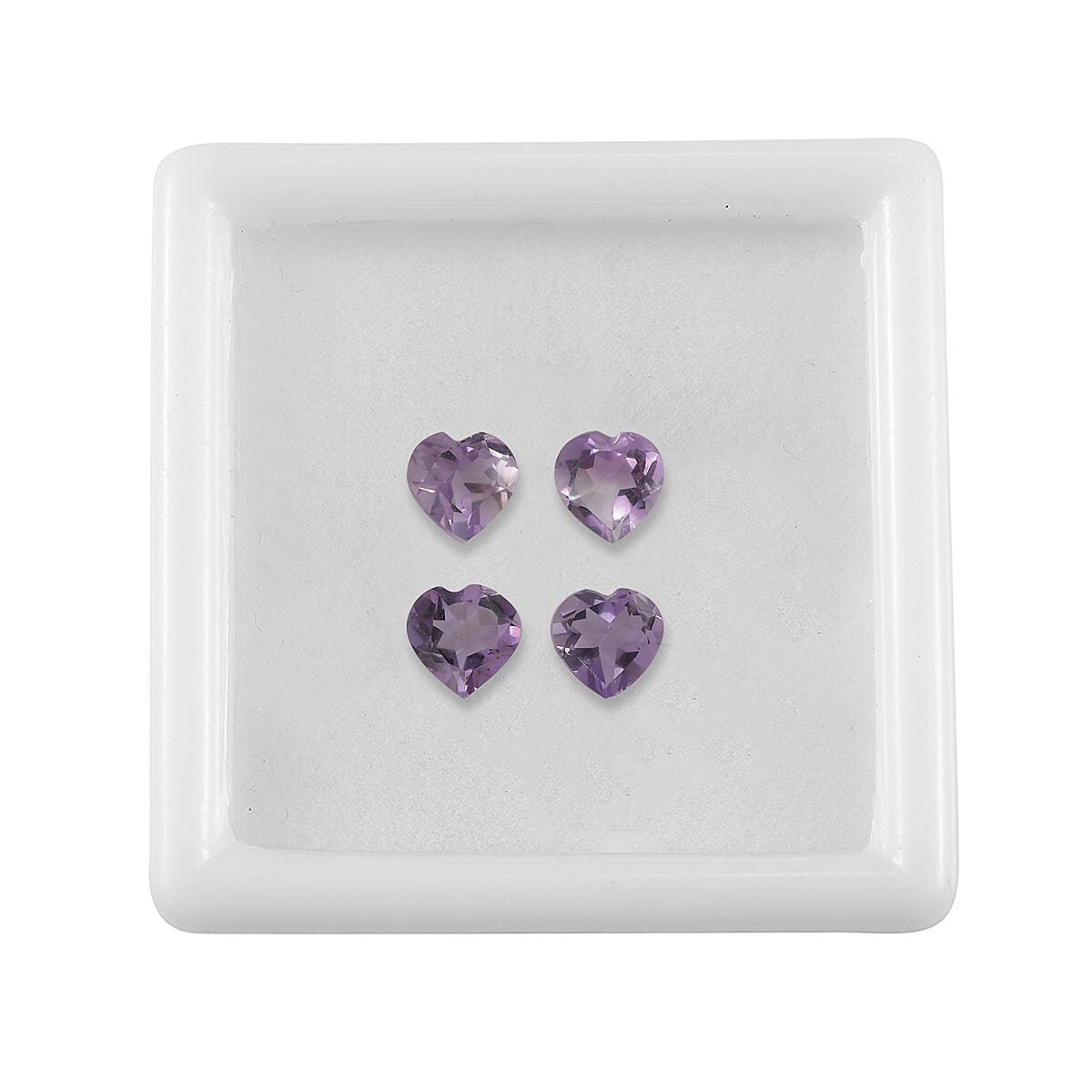 Set of 4 Pink Amethyst Loose Gemstones in Heart Shape (6.0mm) 7763291 3
