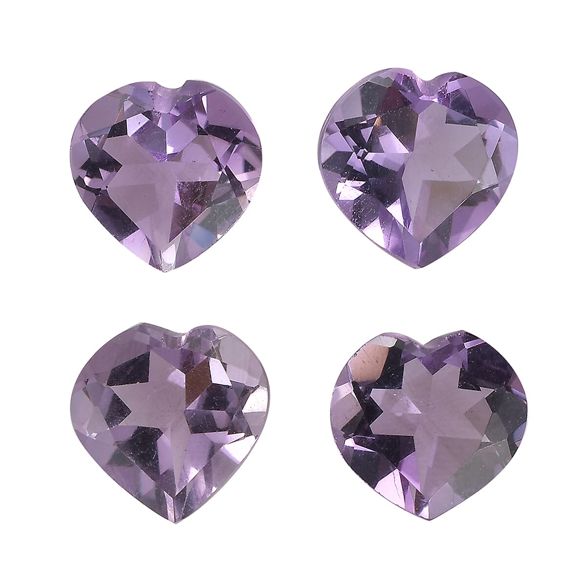 Set of 4 Pink Amethyst Loose Gemstones in Heart Shape (7.0mm) 7763292 0