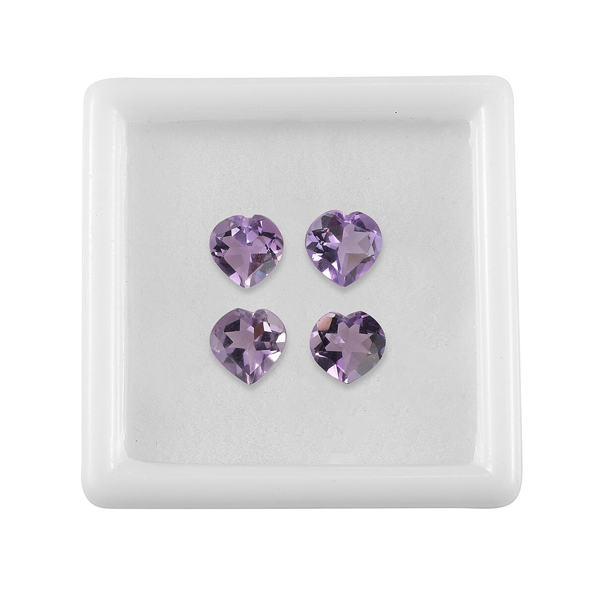 Set of 4 Pink Amethyst Loose Gemstones in Heart Shape (7.0mm) 7763292 3