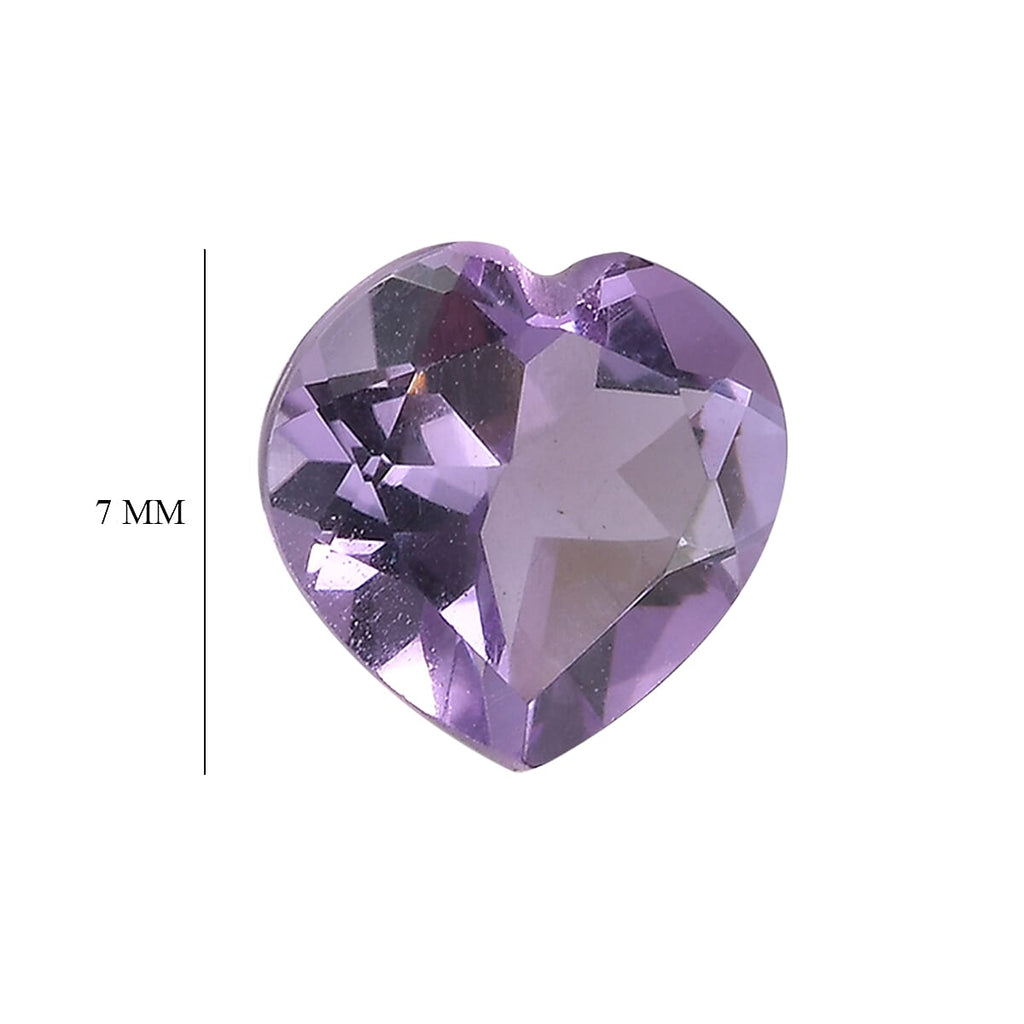 Pink Amethyst Heart 7 mm