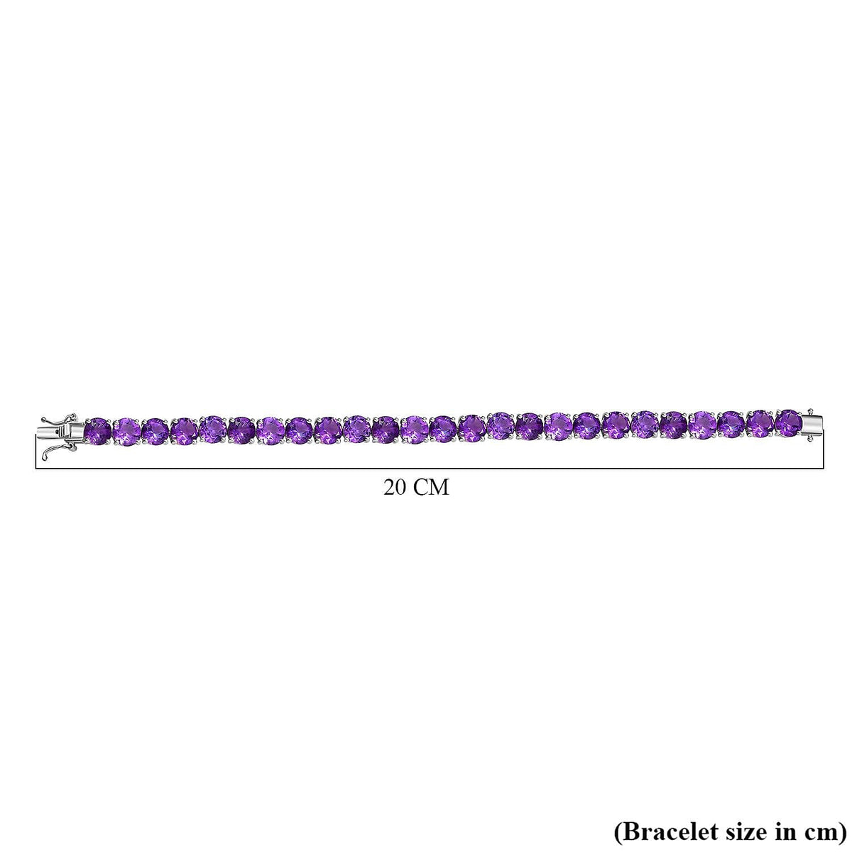 Pink Amethyst Line Bracelet (Size - 7) with Box Clasp in Rhodium Overlay Sterling Silver 8042943 5