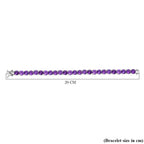 Pink Amethyst Line Bracelet (Size - 7.5) with GB Lock Box in Rhodium Overlay Sterling Silver 31.75 Ct, Silver Wt. 11.50 Gms.