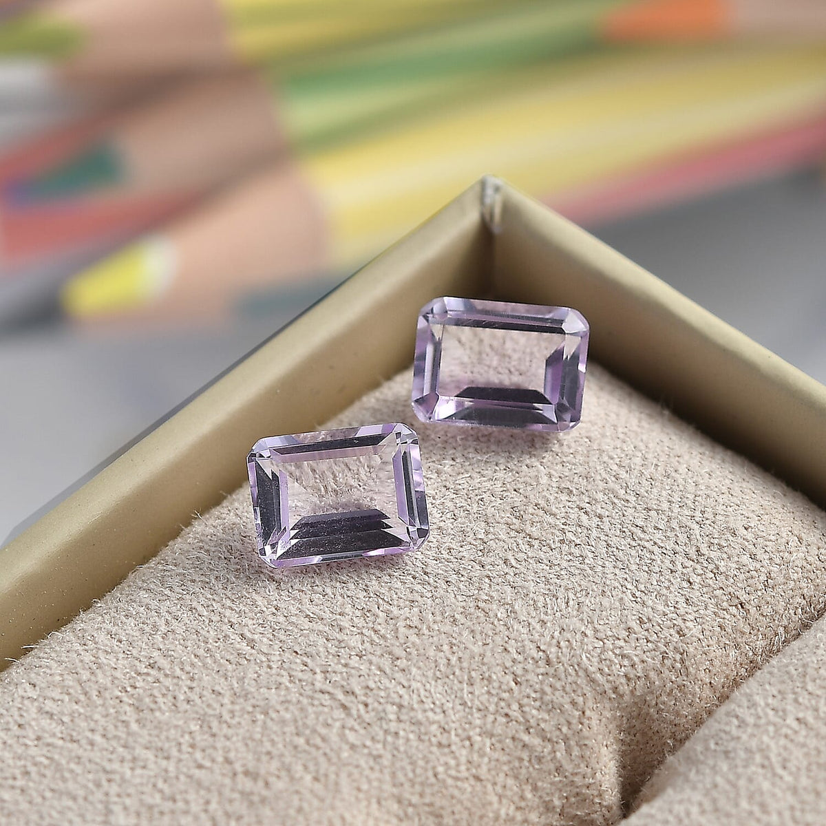 Set of 2 Pink Amethyst Loose Gemstones in Octagon Shape (8x6mm) 7827413 2