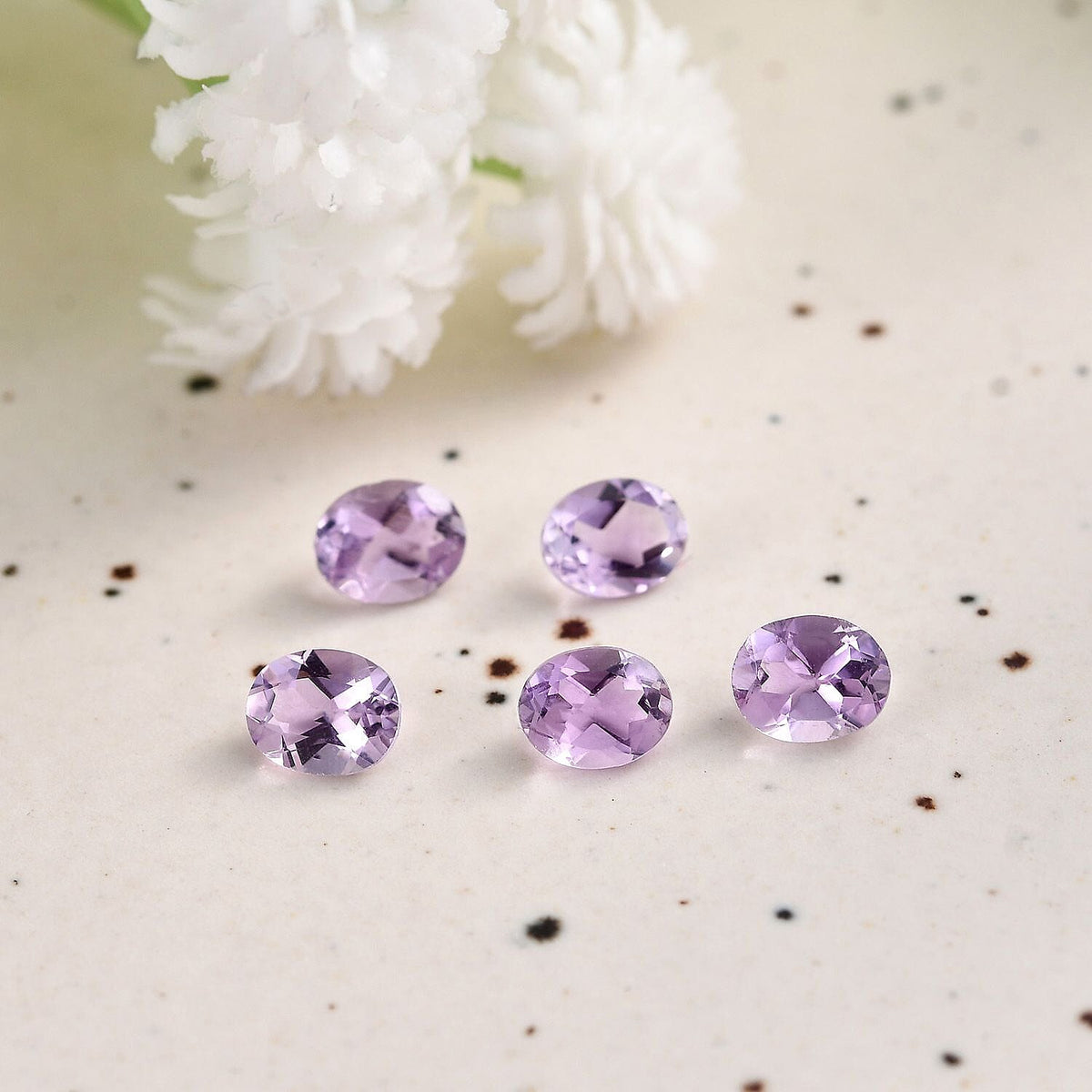Set of 5 Pink Amethyst Loose Gemstone in Oval Cut (5x4 mm) 7733691 1