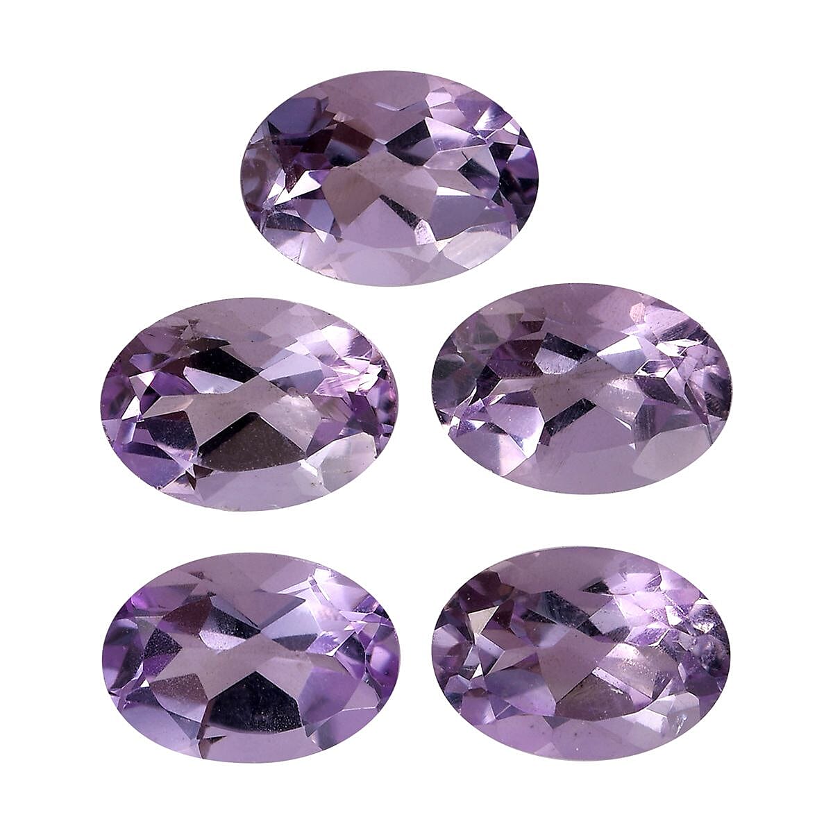 Set of 5 Pink Amethyst Loose Gemstones in Oval Cut (7x5mm) 7751249 0