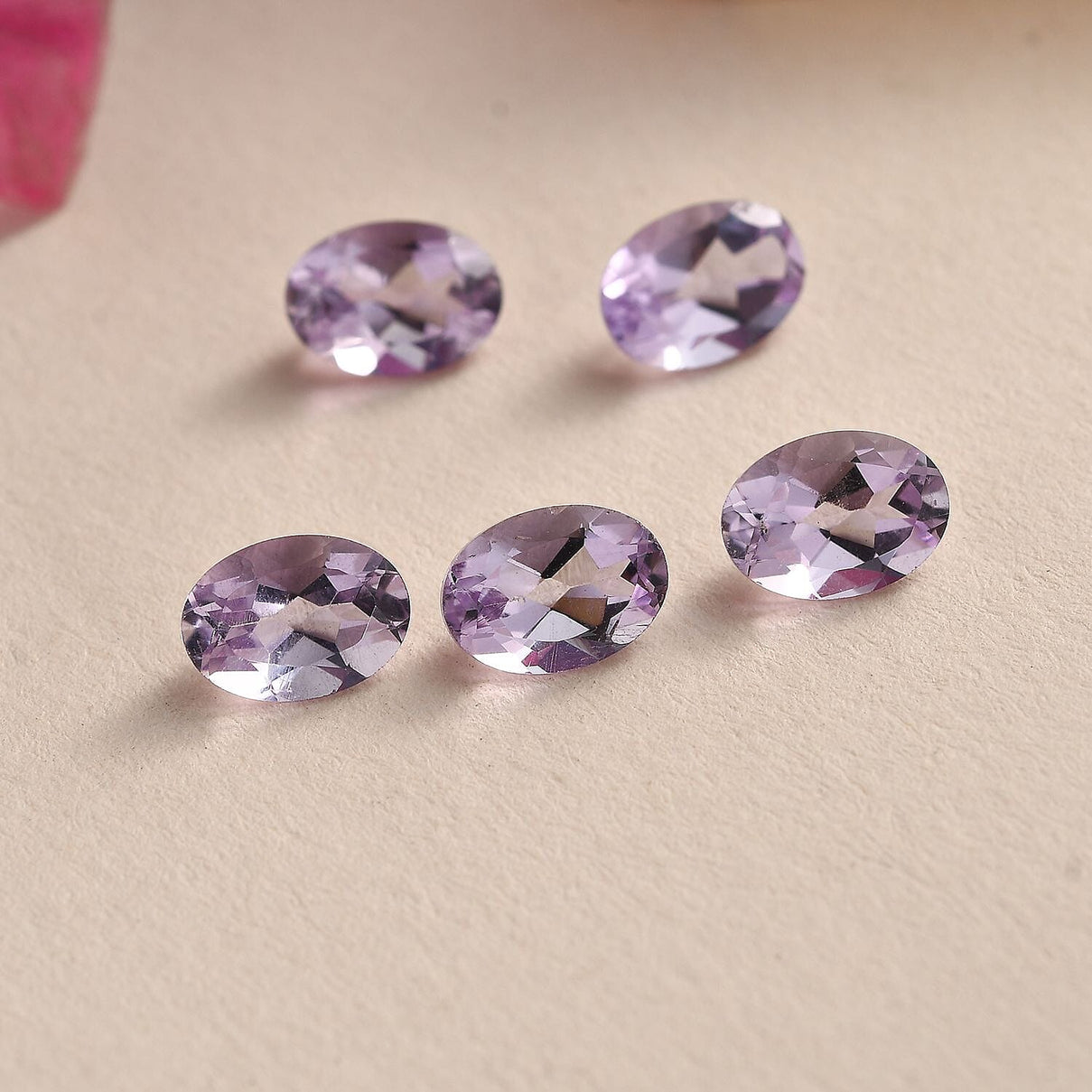 Set of 5 Pink Amethyst Loose Gemstones in Oval Cut (7x5mm) 7751249 2