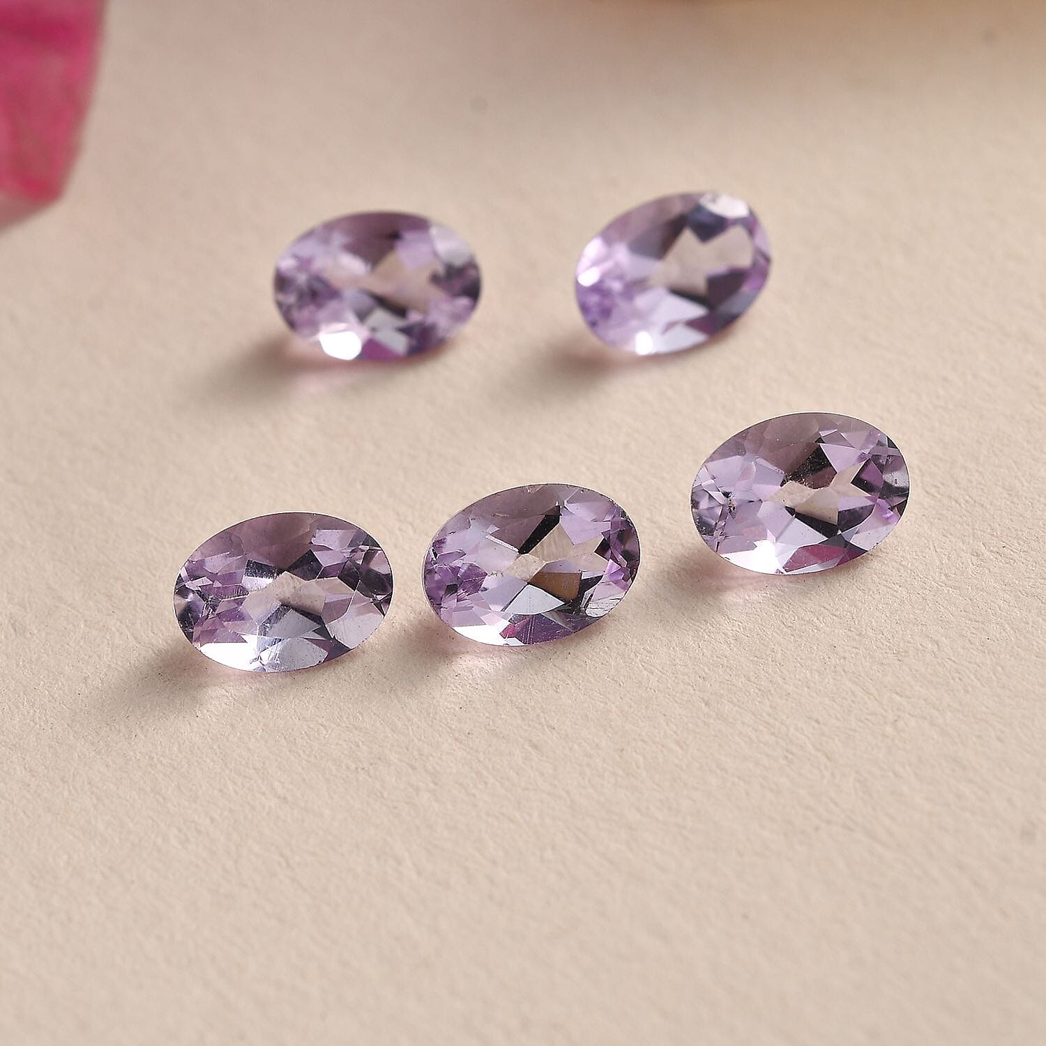 Set of 5 Pink Amethyst Loose Gemstones in Oval Cut (7x5mm) 7751249 2