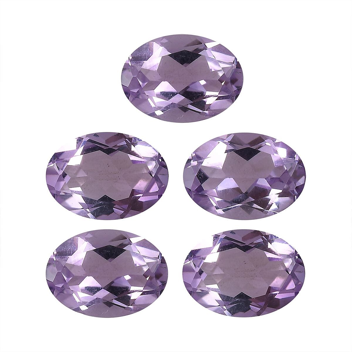 Set of 5 Pink Amethyst Loose Gemstones in Oval Cut (7x5mm) 7751250 0