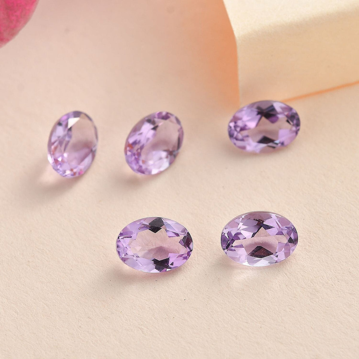 Set of 5 Pink Amethyst Loose Gemstones in Oval Cut (7x5mm) 7751250 2