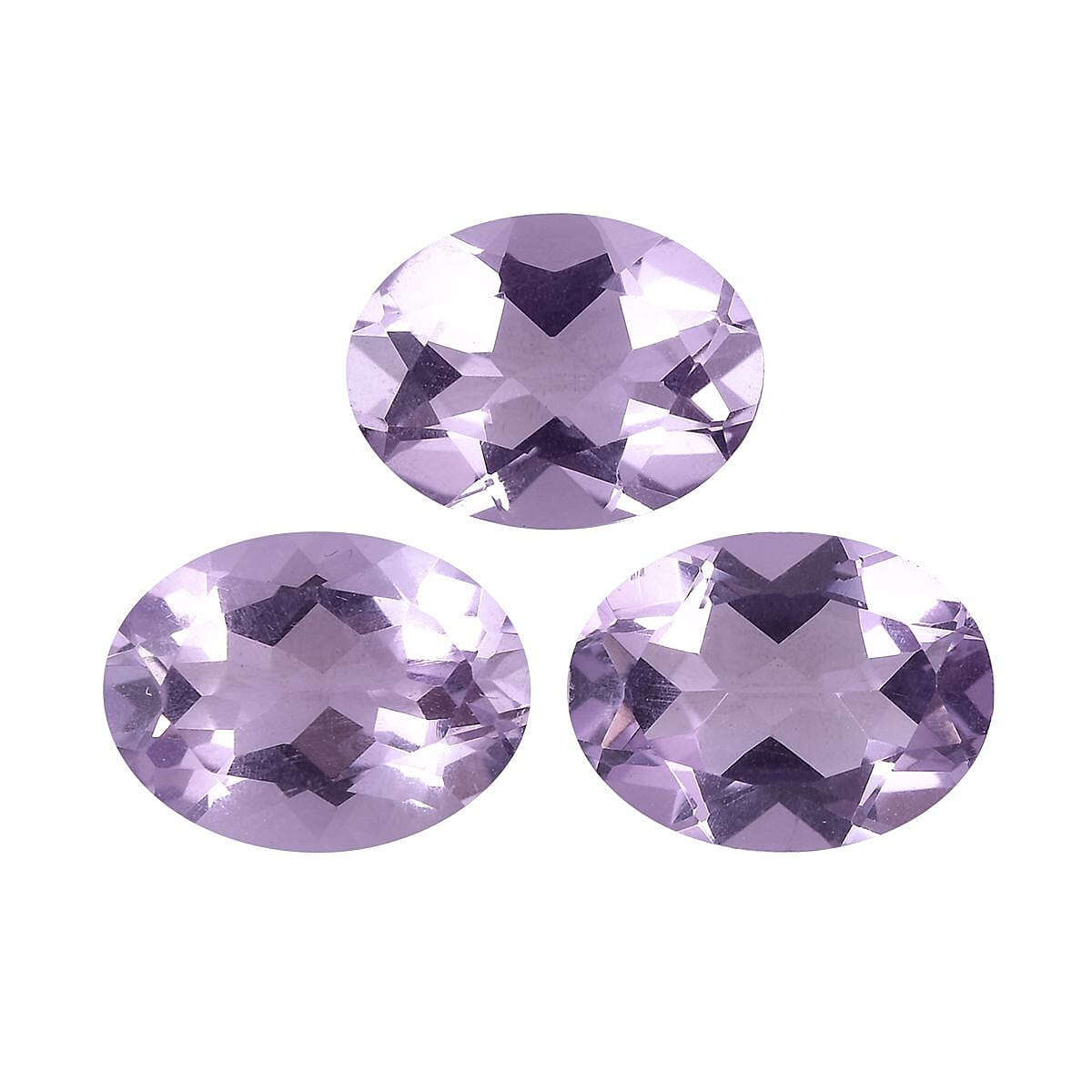 Set of 3 Pink Amethyst Loose Gemstones in Oval Cut (8x6mm) 7751252 0