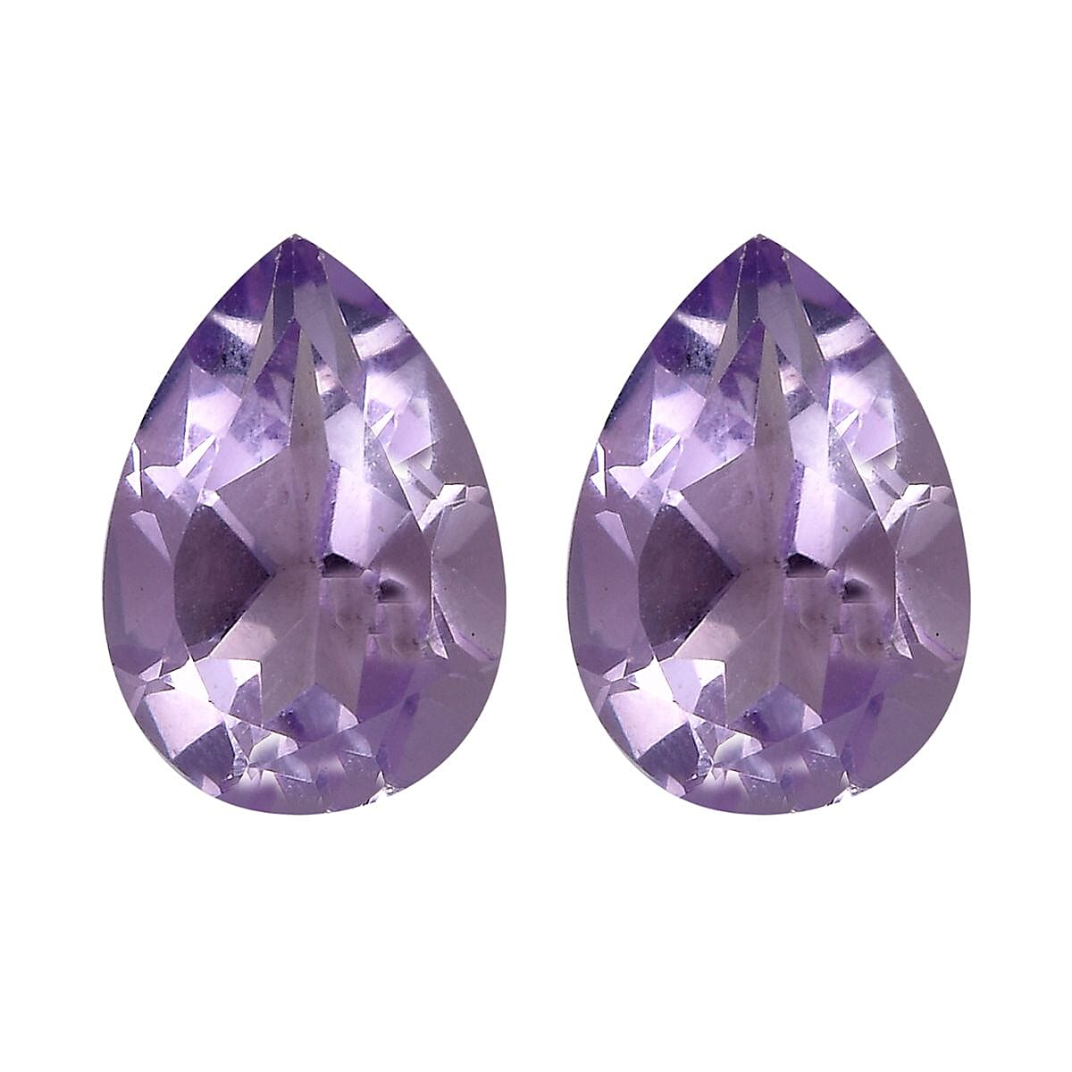 Set of  2 AA Pink Amethyst Loose Gemstones in Pear Shape (10x7mm) 3.34 ct. 8024949 0
