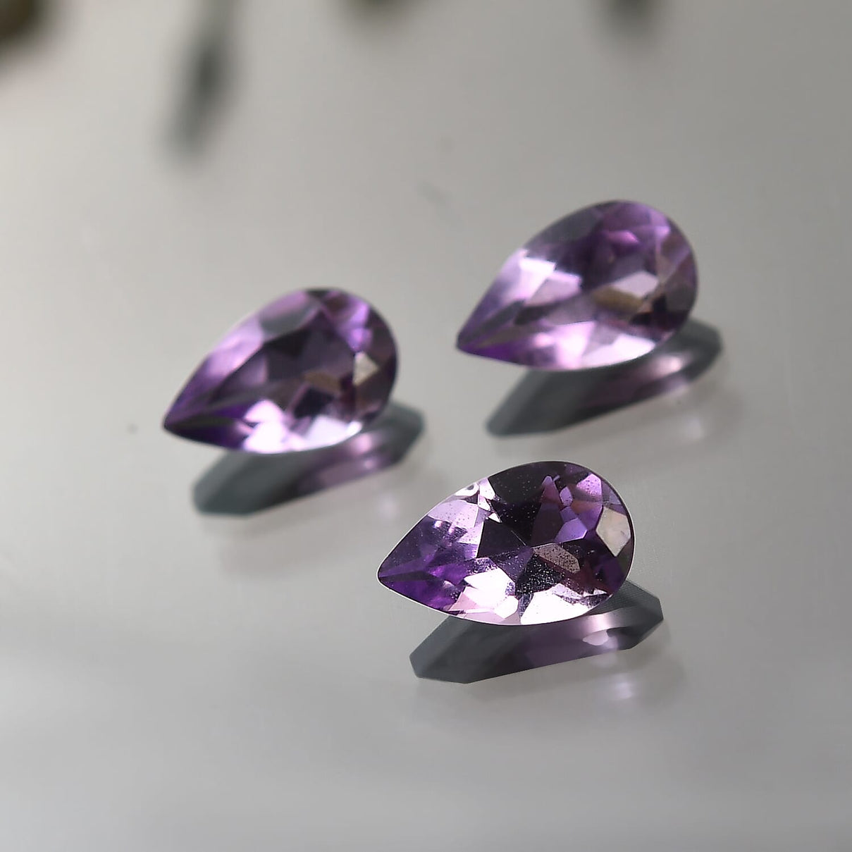 Set of 3 Pink Amethyst Loose Gemstones in Pear Shape 0.5 Ct. 8072257 2