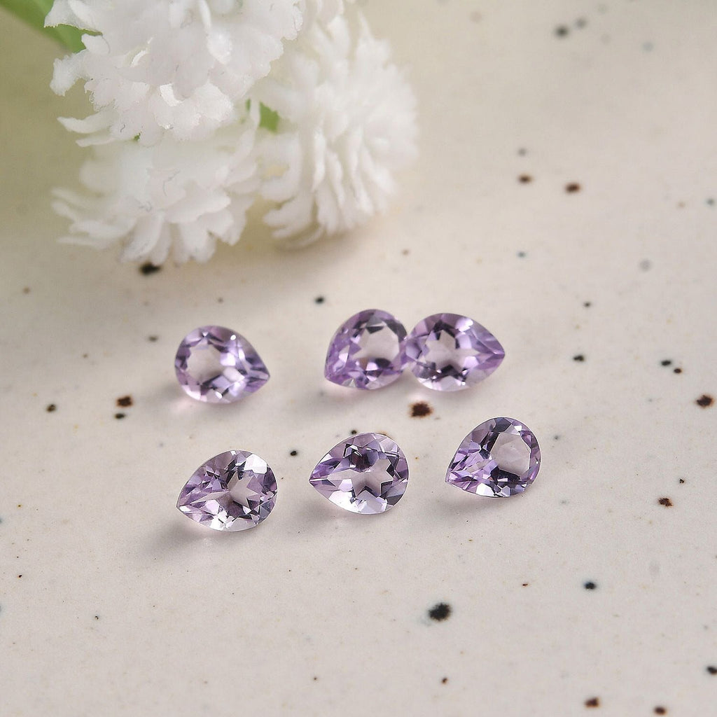 Pink Amethyst Pear 5x4 mm