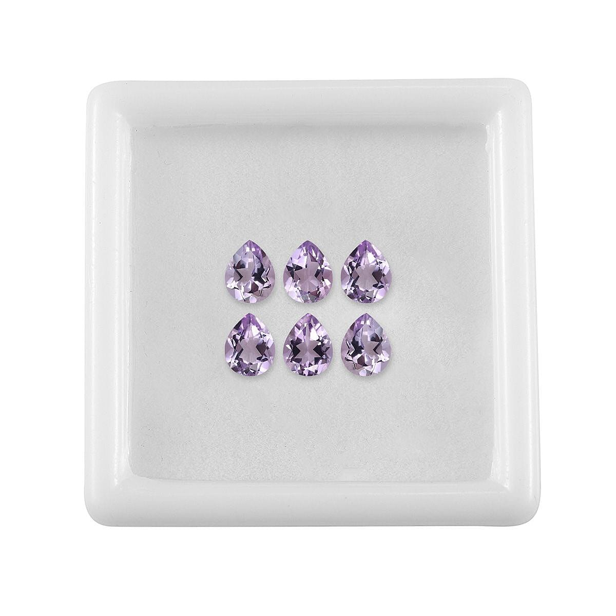 Set of 6 Pink Amethyst Loose Gemstone in Pear Cut (5x4 mm) 7733692 3
