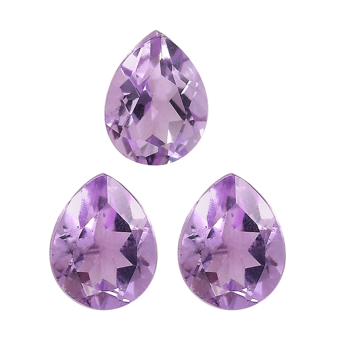 Set of 3 Pink Amethyst Loose Gemstones in Pear Shape 0.8 Ct. 8070577 0