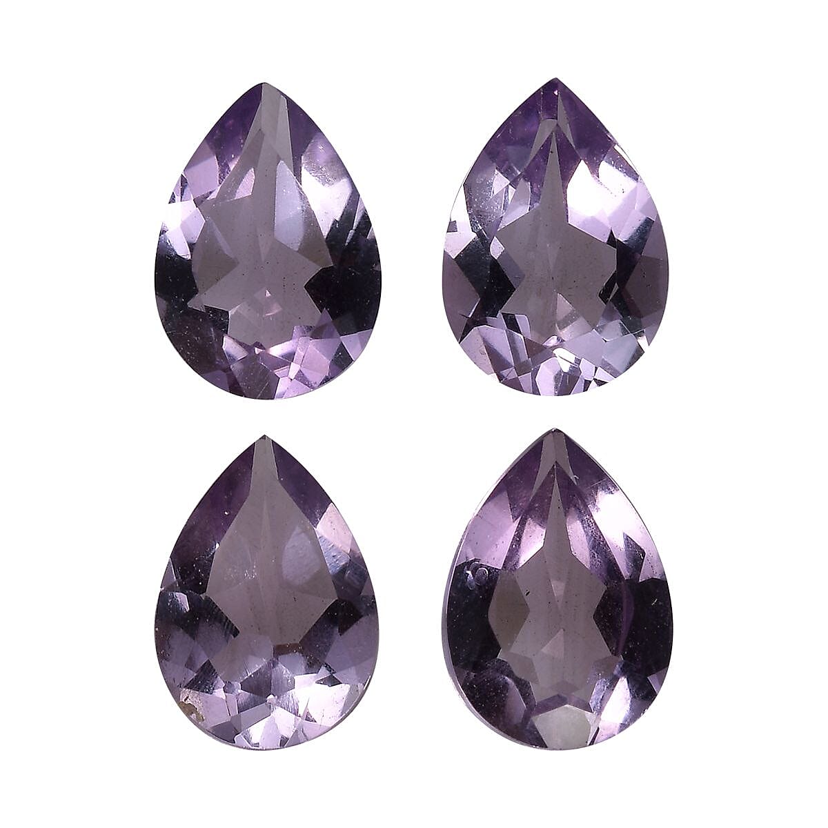 Set of 4 Pink Amethyst Loose Gemstones in Pear Cut (7x5mm) 7751253 0