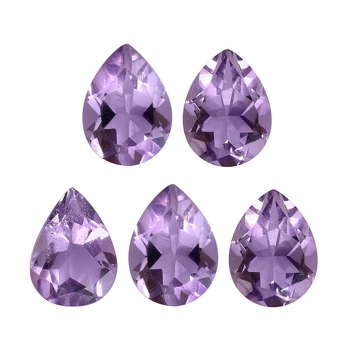 Set of 5 Pink Amethyst Loose Gemstones in Pear Cut (8x6mm) 7751255 0