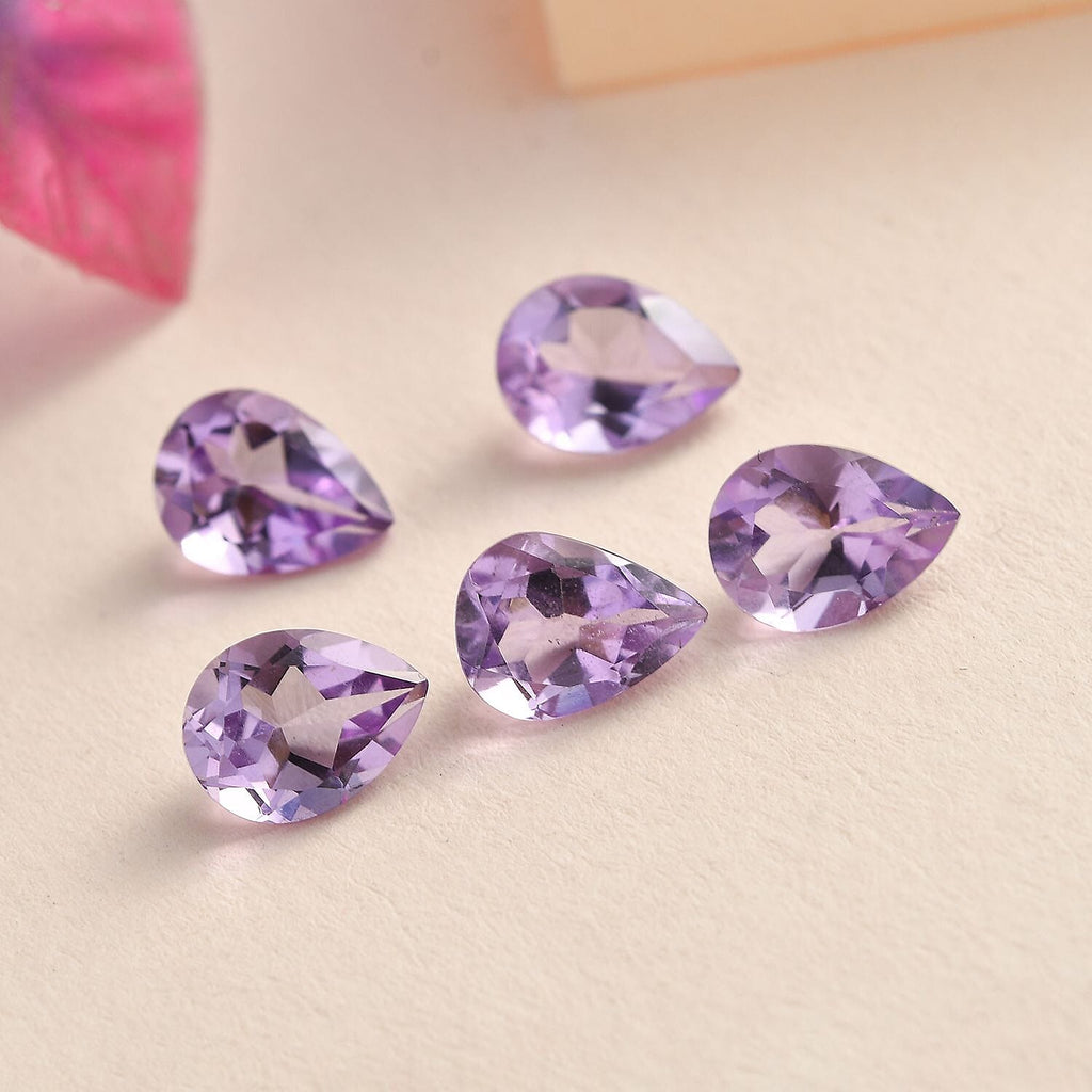 Pink Amethyst Pear 8x6 mm