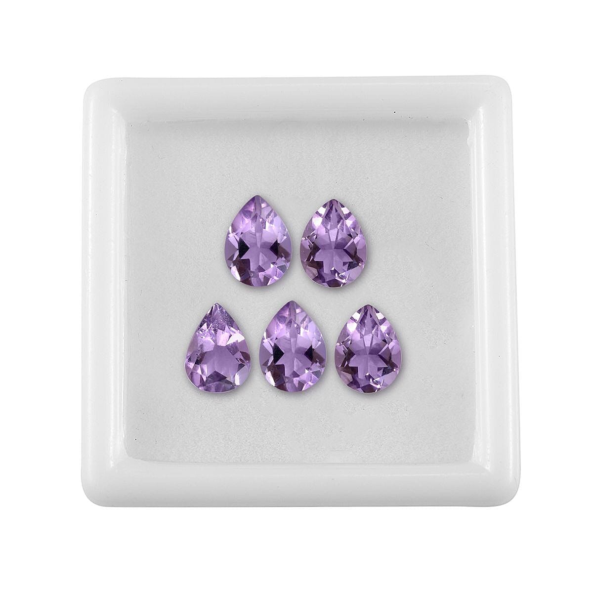Set of 5 Pink Amethyst Loose Gemstones in Pear Cut (8x6mm) 7751255 4