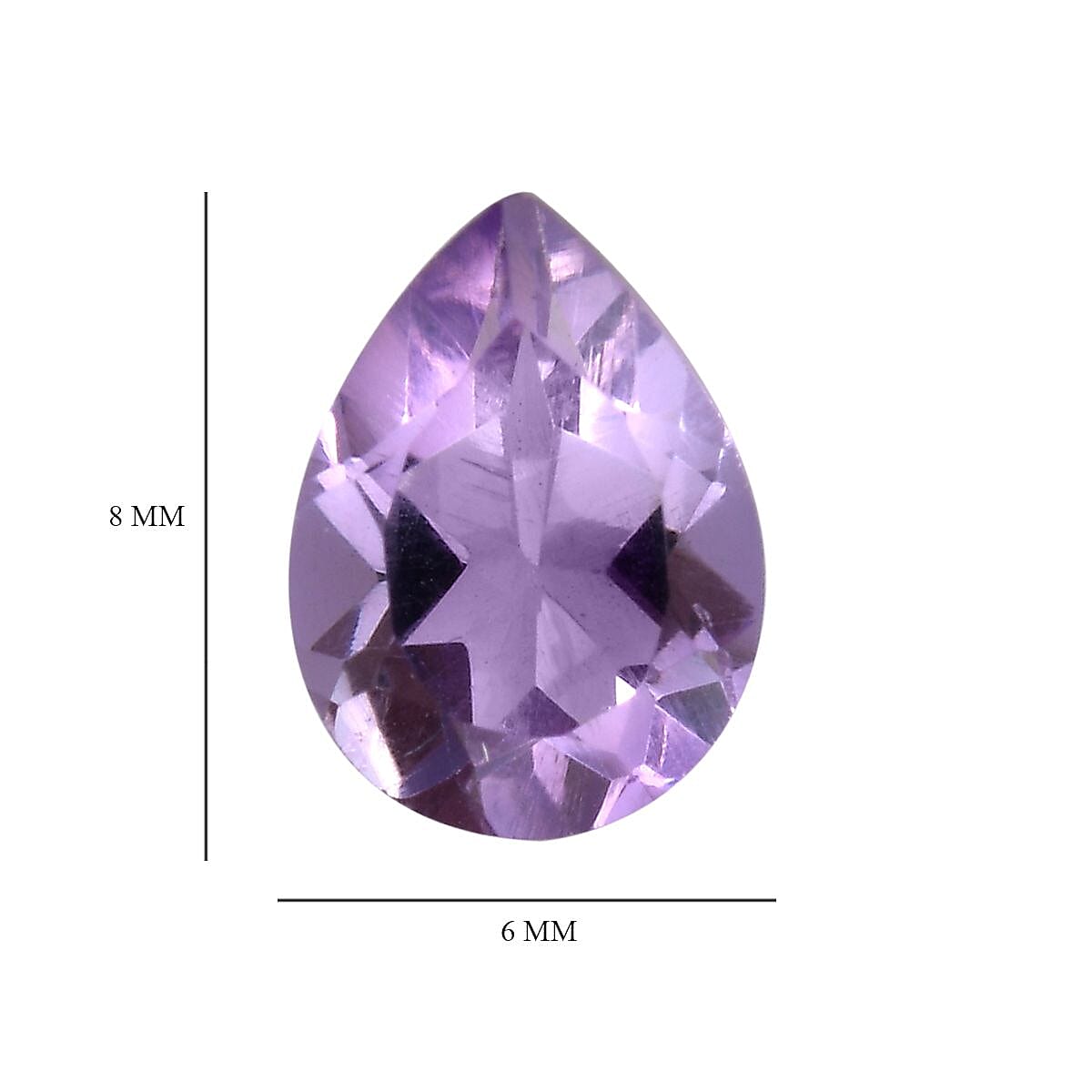 Set of 5 Pink Amethyst Loose Gemstones in Pear Cut (8x6mm) 7751255 5