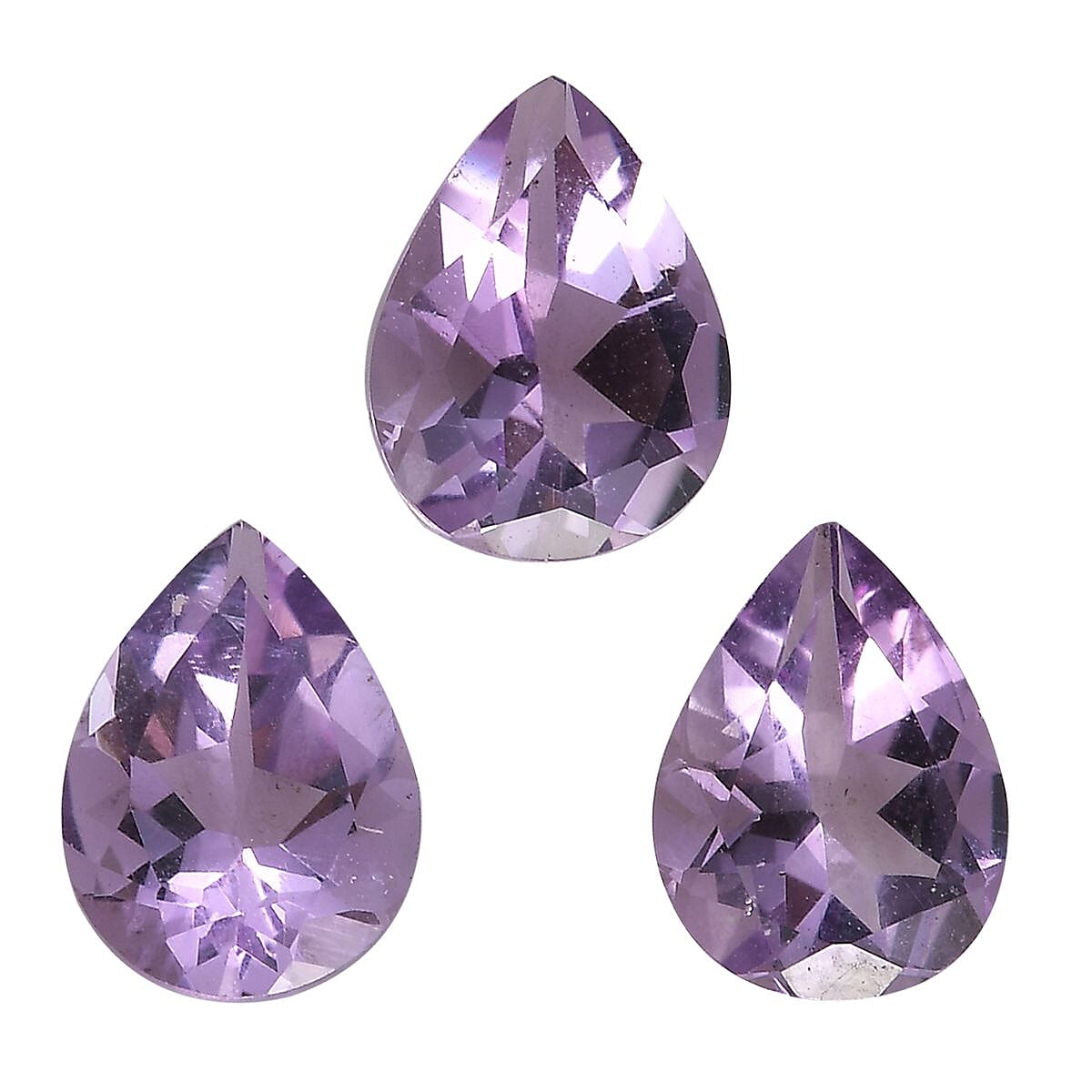 Set of 3 Pink Amethyst Loose Gemstones in Pear Shape (8x6 mm) 7851451 0