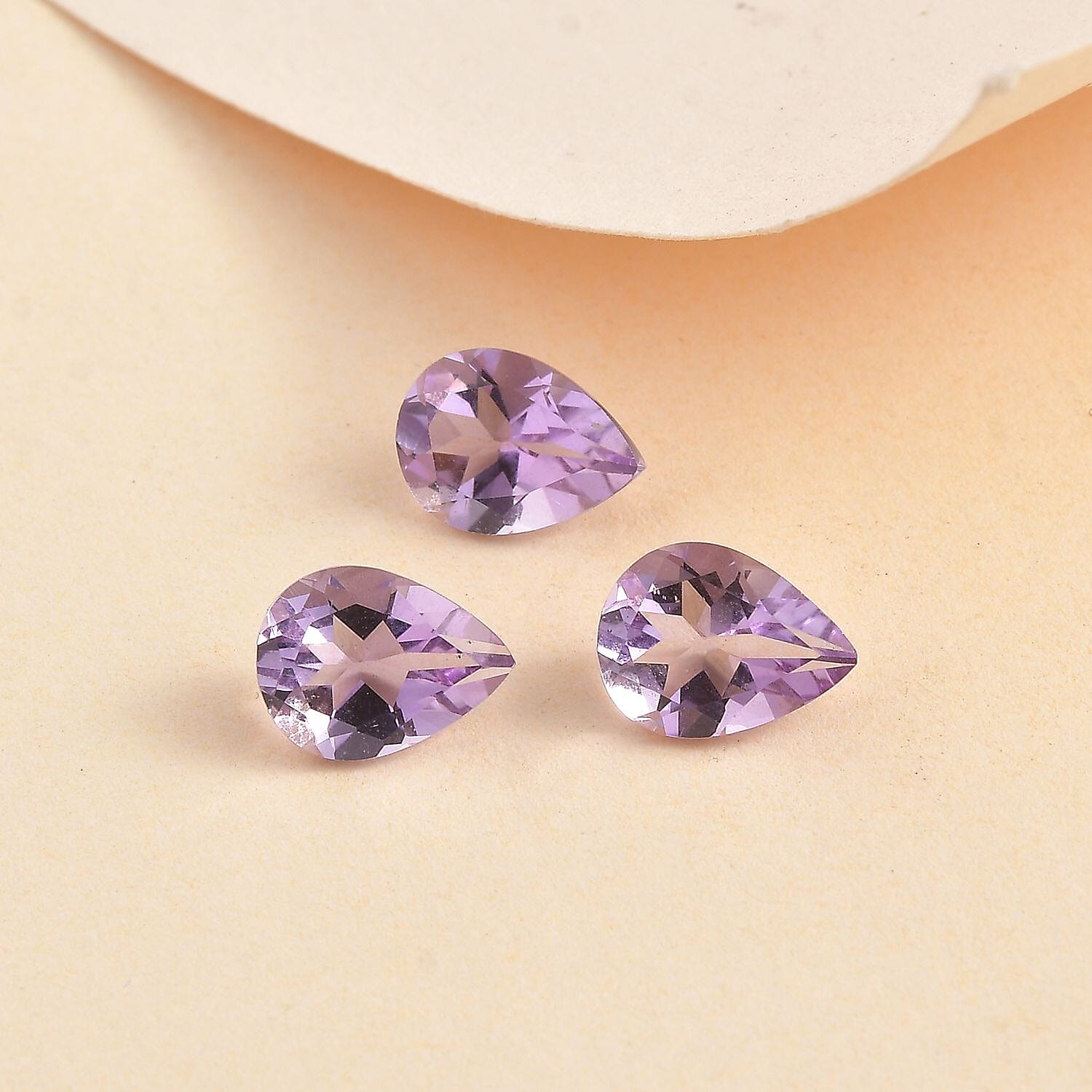 Set of 3 Pink Amethyst Loose Gemstones in Pear Shape (8x6 mm) 7851451 2