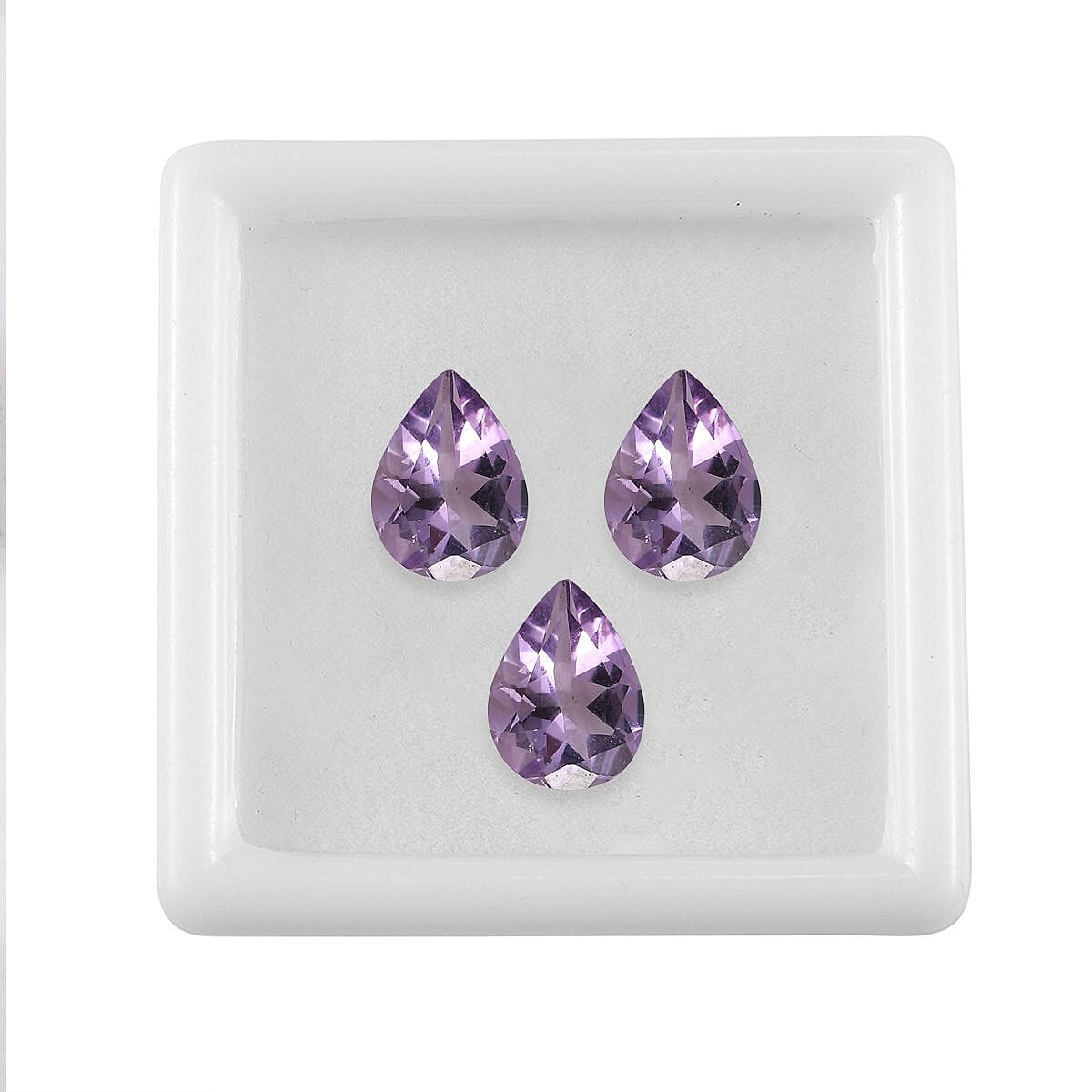 Set of 3 Pink Amethyst Loose Gemstones in Pear Shape (8x6 mm) 7851451 4