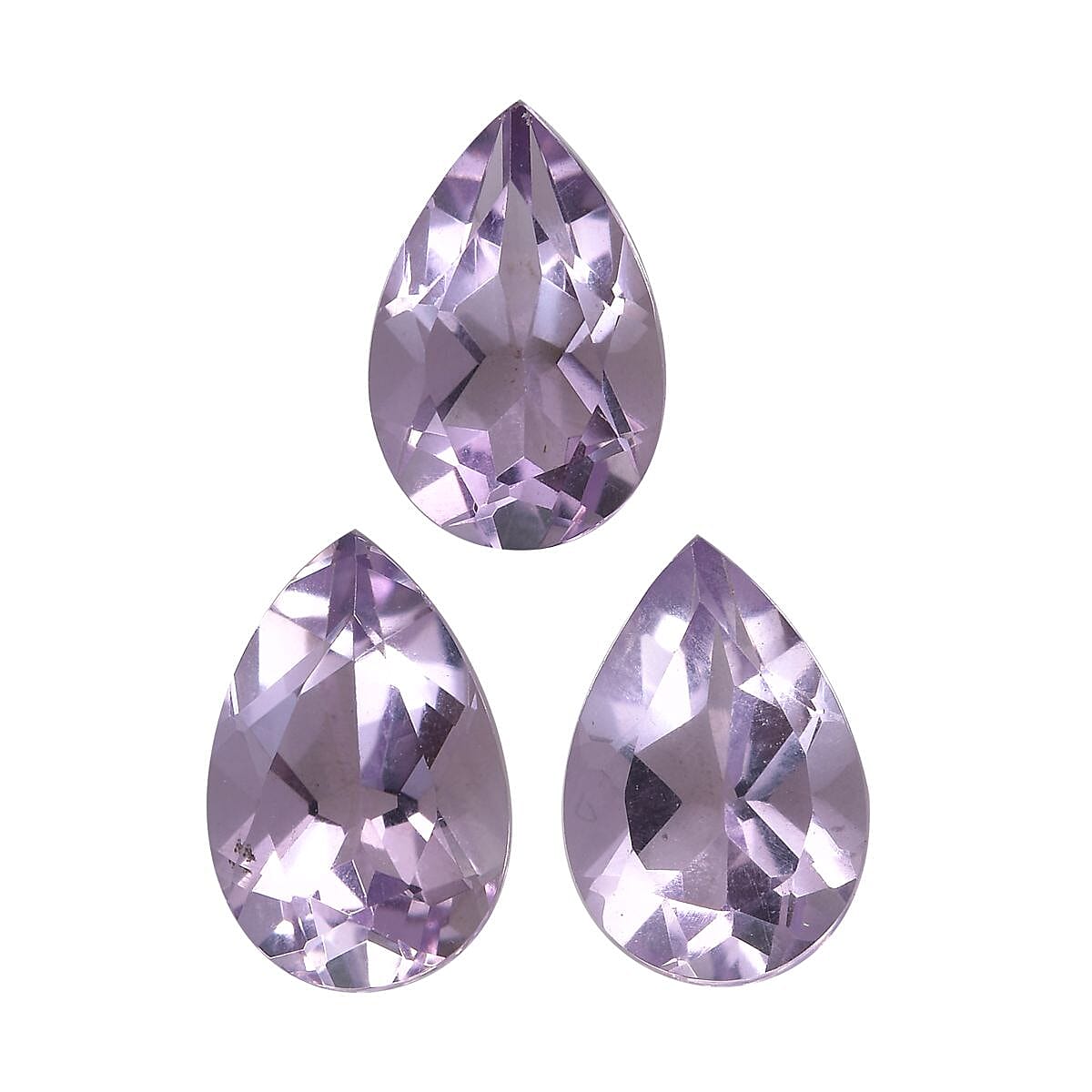 Set of 3 Pink Amethyst Loose Gemstones in Pear Cut (9x6mm) 7751256 0