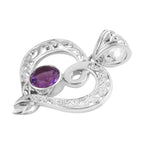 Pink Amethyst Handcrafted Heart Pendant Sterling Silver 12.00 Ct