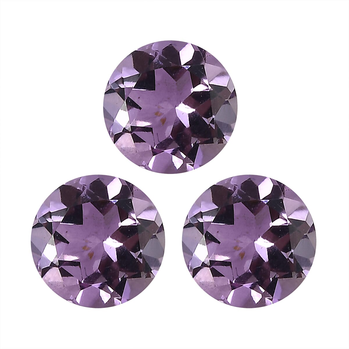 Set of 3 Pink Amethyst Loose Gemstones in Round Shape 2 Ct. 8072261 0