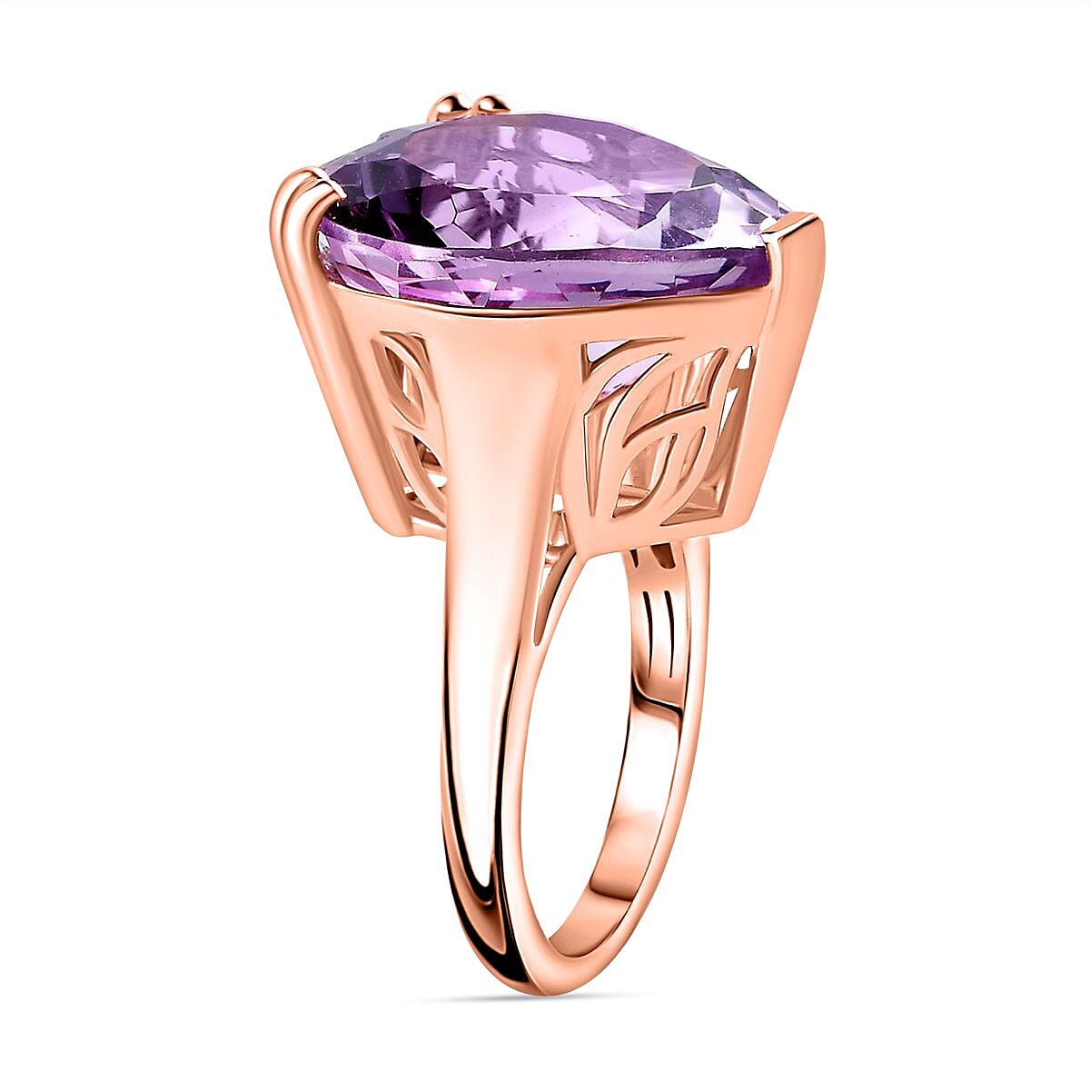 Pink Amethyst Solitaire Heart Ring in 18K Vermeil Rose Gold Plated Sterling Silver 15.00 ct. 7711636 3