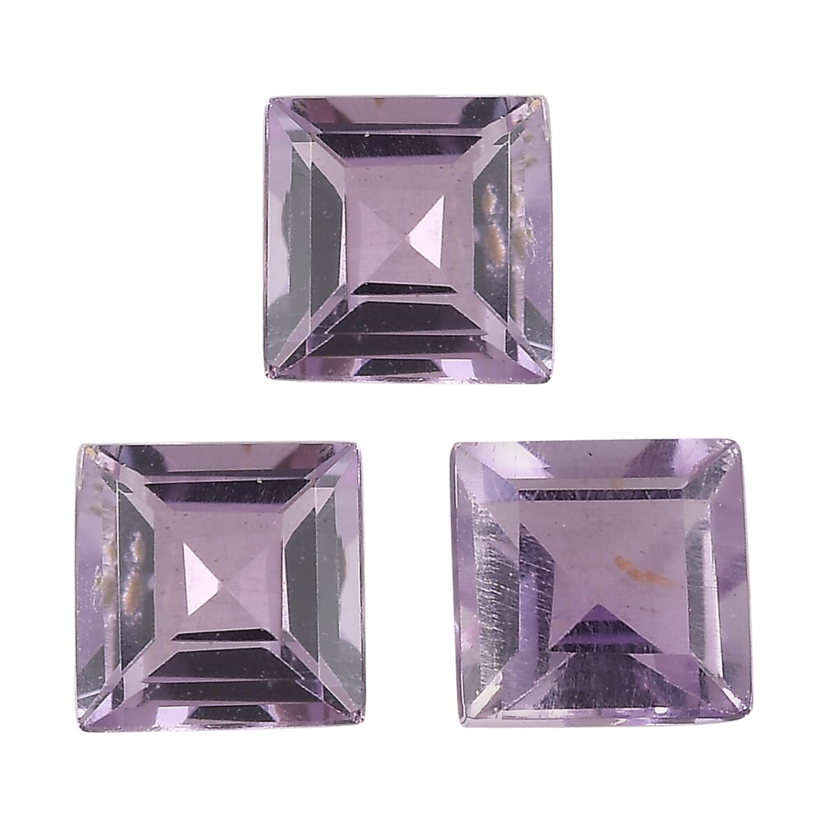 Set of 3 Pink Amethyst Loose Gemstones in Square Shape 0.83 Ct. 8070585 0