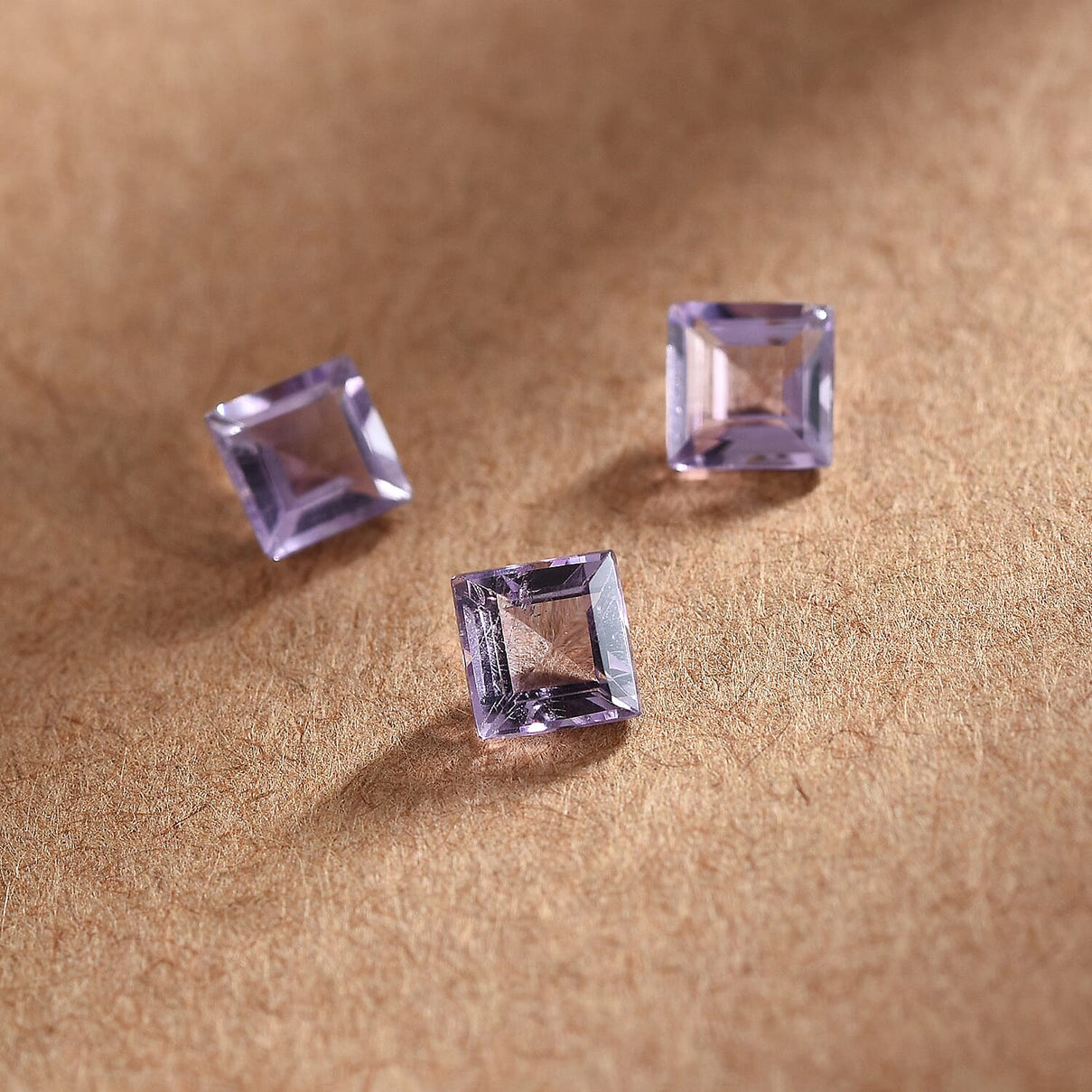 Set of 3 Pink Amethyst Loose Gemstones in Square Shape 0.83 Ct. 8070585 1