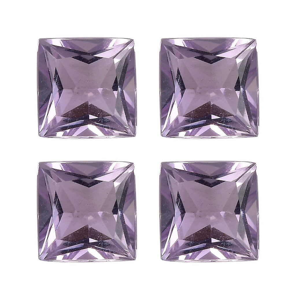 Pink Amethyst Square Shape Gemstones 3.51 Ct