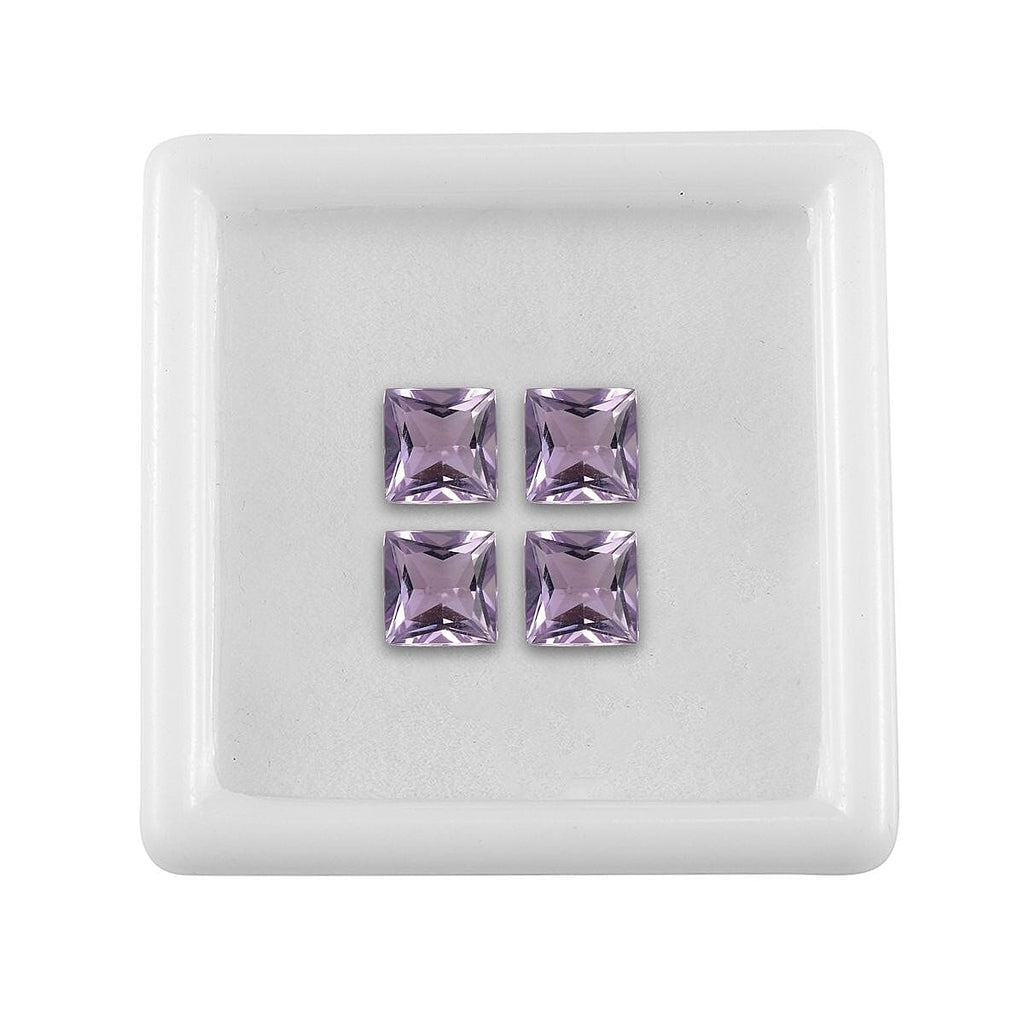 Pink Amethyst Square Shape Gemstones 3.51 Ct
