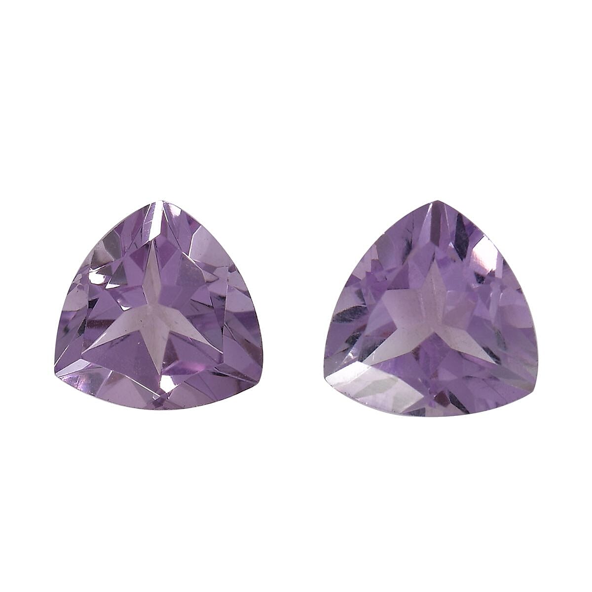 Set of 2 Pink Amethyst Loose Gemstones in Trillion Shape (8.0mm) 7751258 0