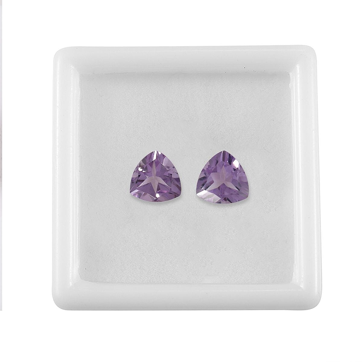 Set of 2 Pink Amethyst Loose Gemstones in Trillion Shape (8.0mm) 7751258 4
