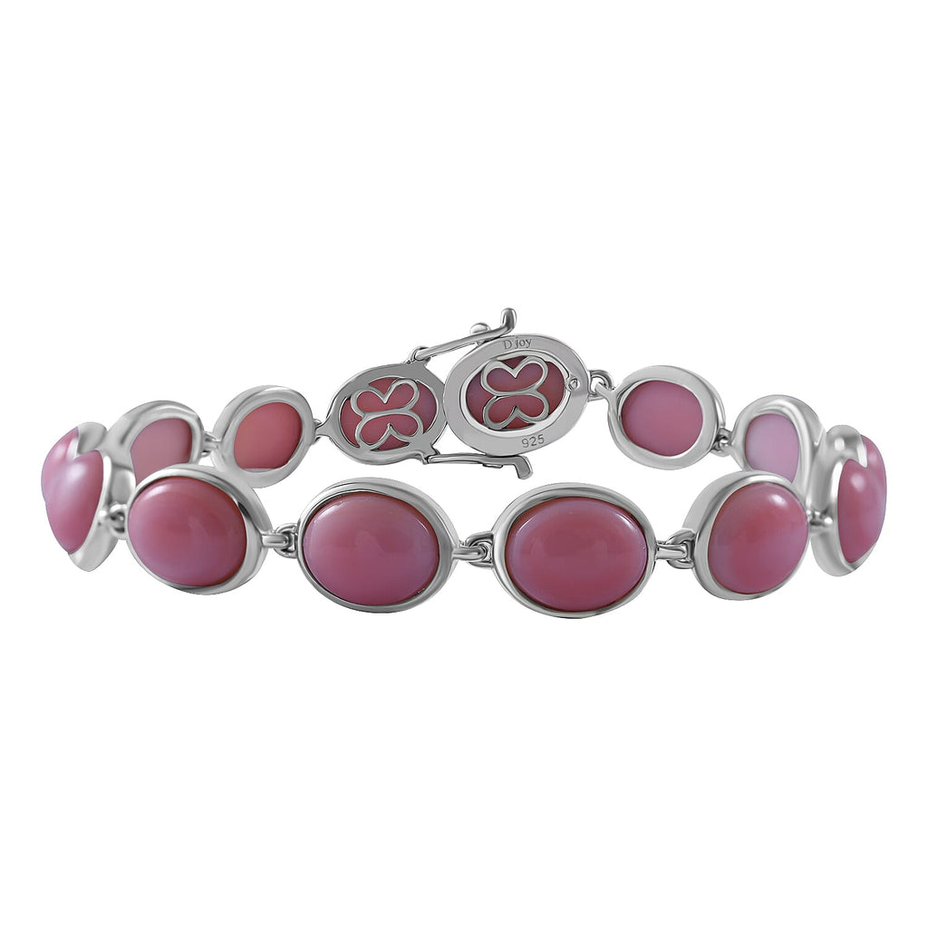 Queen Conch Shell Tennis Bracelet (Size - 7) in Platinum Overlay Sterling Silver 39.00 Ct, Silver Wt. 12 Gms