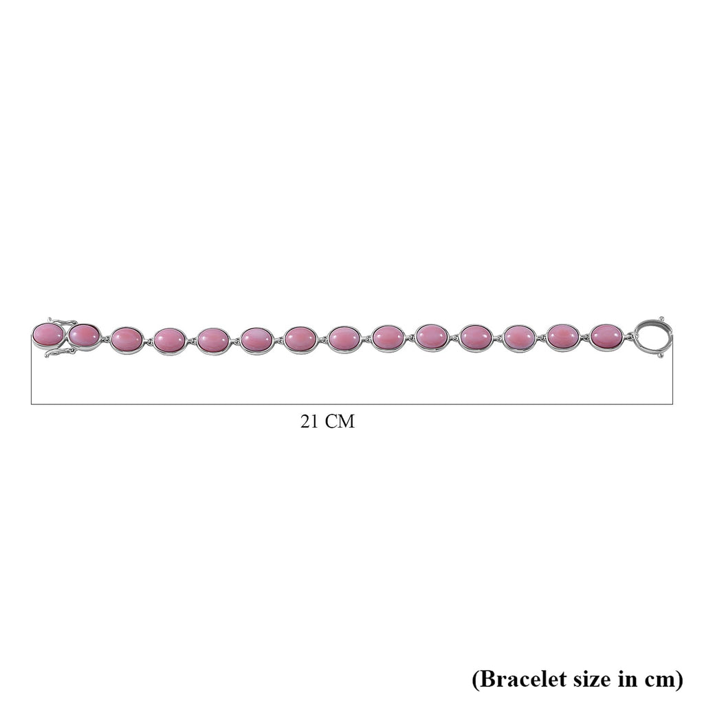 Queen Conch Shell Tennis Bracelet (Size - 7) in Platinum Overlay Sterling Silver 39.00 Ct, Silver Wt. 12 Gms