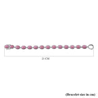 Queen Conch Shell Tennis Bracelet (Size - 7) in Platinum Overlay Sterling Silver 39.00 Ct, Silver Wt. 12 Gms