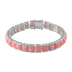 Queen Conch Shell Cluster Bracelet (Size - 8) in Rhodium Sterling Silver 38.75 Ct,  Silver Wt. 14.50 Gms