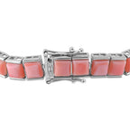 Queen Conch Shell Cluster Bracelet (Size - 8) in Rhodium Sterling Silver 38.75 Ct,  Silver Wt. 14.50 Gms