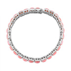 Queen Conch Shell Cluster Bracelet (Size - 8) in Rhodium Sterling Silver 38.75 Ct,  Silver Wt. 14.50 Gms