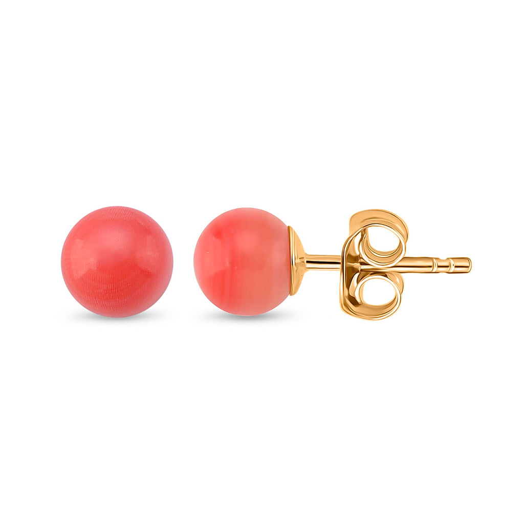 Queen Conch Shell Earrings with Push Backs in 14K Yellow Gold Plated Sterling Silver 2.50 Ct.