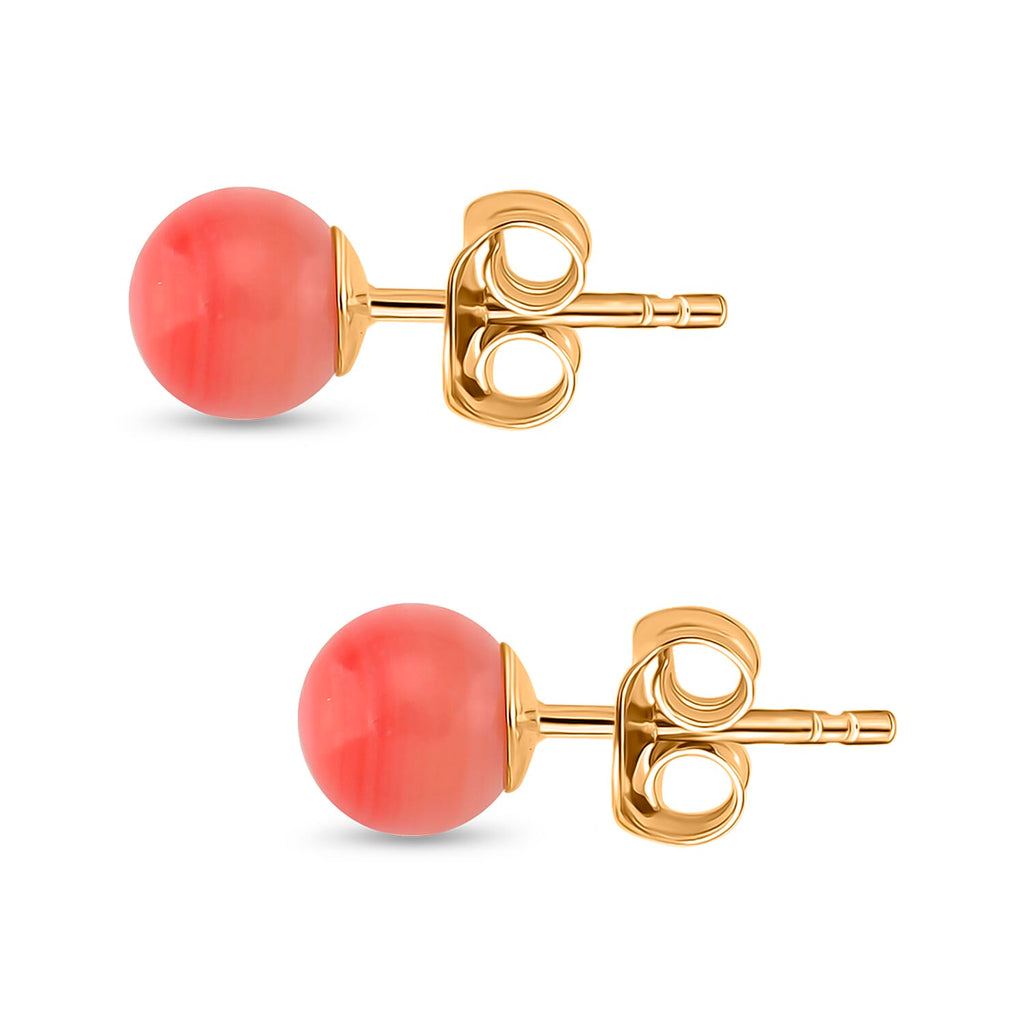 Queen Conch Shell Earrings with Push Backs in 14K Yellow Gold Plated Sterling Silver 2.50 Ct.