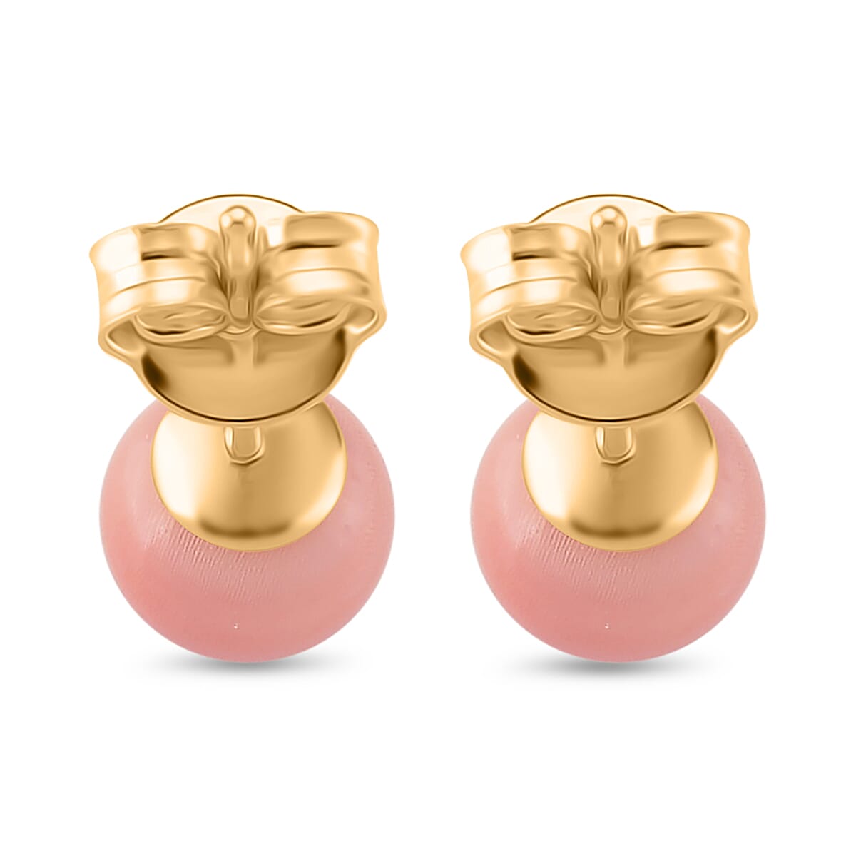 Queen Conch Shell Solitaire Stud Earrings with Push Backs in 14K Yellow Gold Overlay Sterling Silver 2.50 Ct. 8162127 5