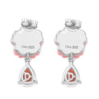 Queen Conch Shell & Moissanite Cluster Earring with Push Back in Rhodium Overlay Sterling Silver 8.27 Ct.